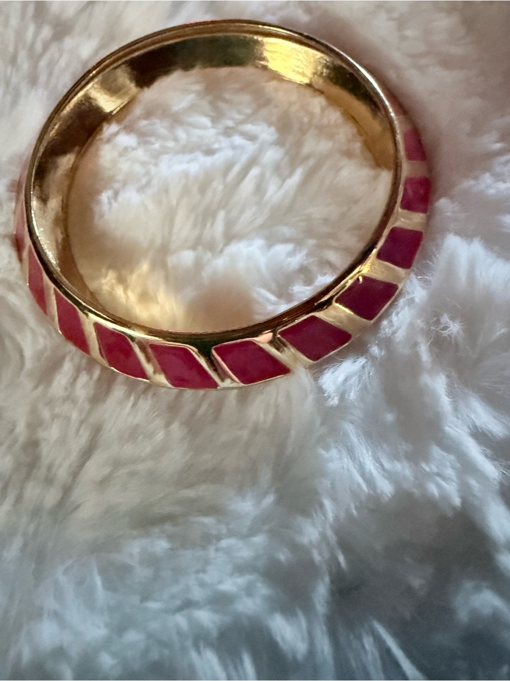 Vince Camuto Gold-Tone Red Chevron Enamel Bangle
